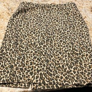 JCREW animal print cotton skirt size 14